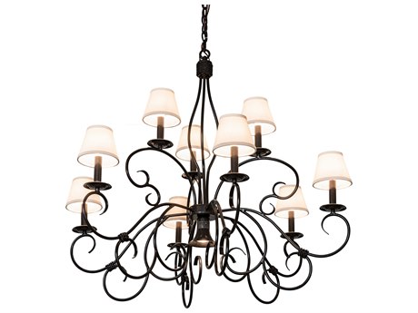 Meyda Grace 10-Light Timeless Bronze White Candelabra Empire Chandelier