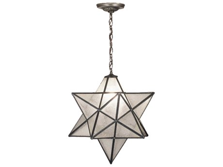 Meyda Moravian Star 1-Light Bronze Glass Geometric Pendant