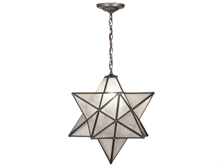 Meyda Moravian Star 1-Light Bronze Glass Geometric Pendant