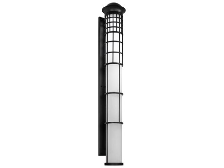 Meyda Hudson House 1-Light Textured Black Glass Wall Sconce