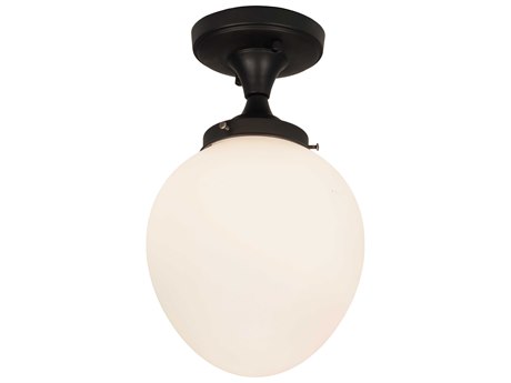 Meyda Huevo 1-Light Craftsman Brown Glass Flush Mount