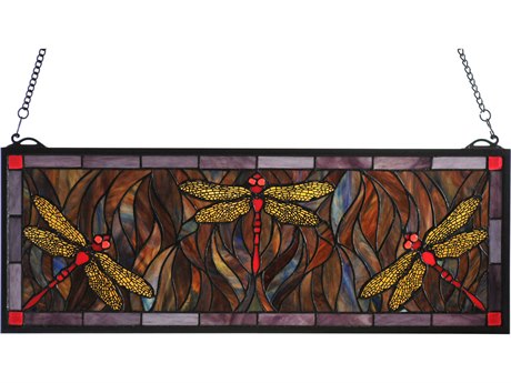 Meyda Dragonfly Trio Stained Glass Window