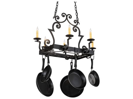Meyda Elara 6-Light Black Glass Island Pendant