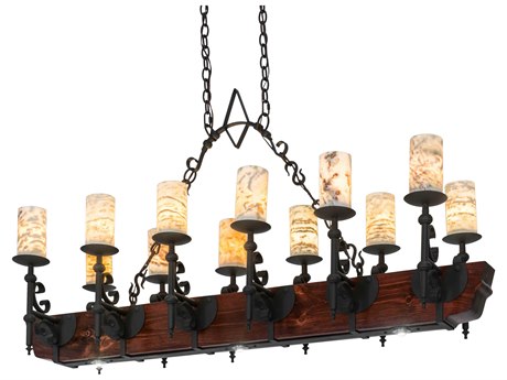 Meyda Black Glass Cylinder Island Pendant