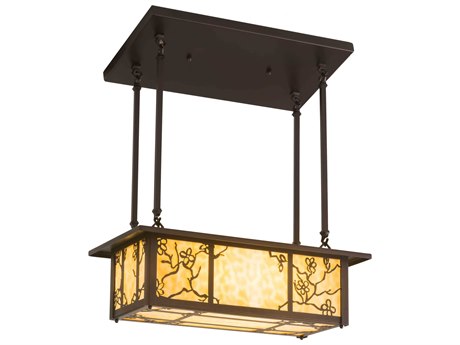 Meyda 2-Light Bronze Glass Island Pendant