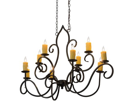 Meyda 10-Light Bronze Glass Island Pendant