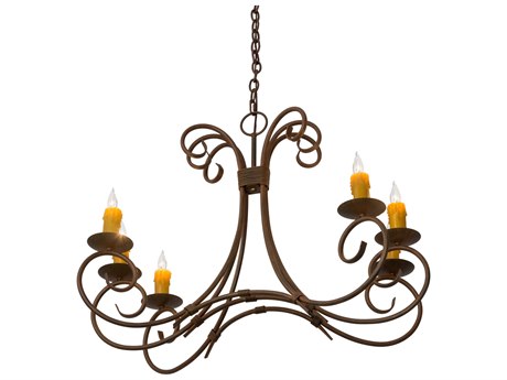 Meyda 6-Light Brown Glass Island Pendant