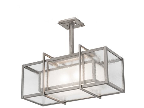 Meyda Nelson 2-Light Steel Glass Geometric Island Pendant