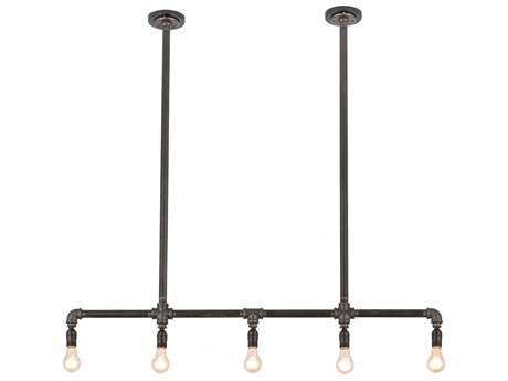 Meyda Alva 5-Light Black Glass Linear Island Pendant