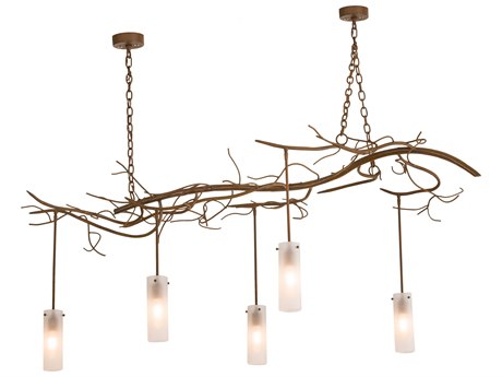 Meyda 5-Light Brown Glass Cylinder Island Pendant