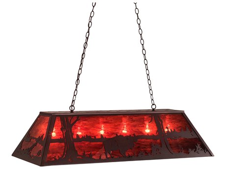 Meyda Buffalo 6-Light Bronze Glass Island Pendant