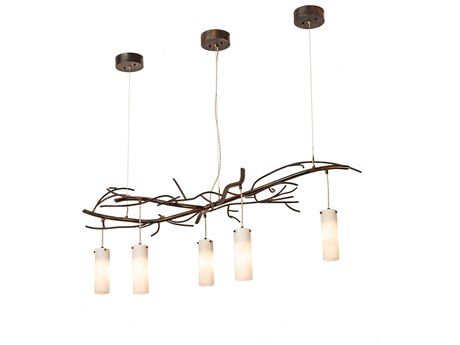 Meyda 5-Light Copper Cylinder Island Pendant