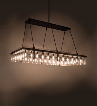Meyda 32-Light Black Crystal Island Pendant