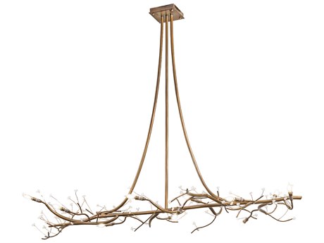 Meyda 12-Light Gold Glass LED Island Pendant
