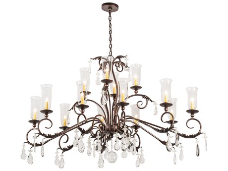 Meyda 14-Light Bronze Crystal Glass Bell Island Pendant