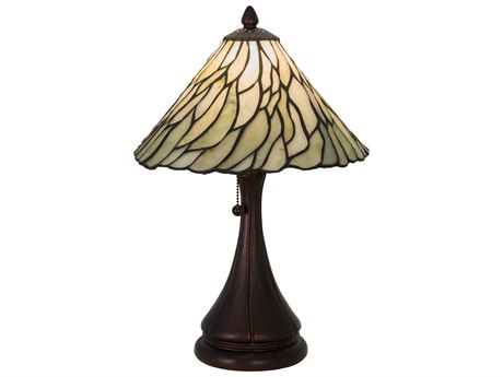 Meyda Jadestone Willow Brown Glass Tiffany Table Lamp