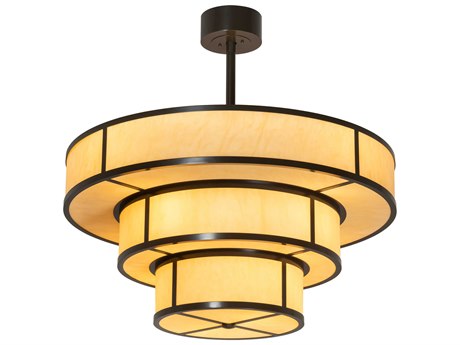 Meyda Jayne 10-Light Timeless Bronze Drum Tiered Pendant