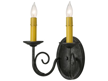 Meyda Jenna 2-Light Grey Black Wall Sconce