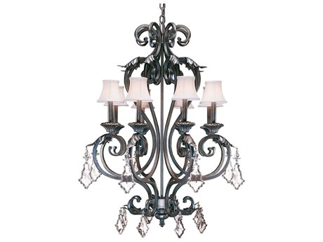 Meyda Josephine 8-Light French Bronze Crystal Candelabra Empire Chandelier