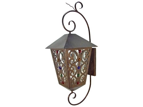 Meyda Julie 1-Light Gilded Tobacco Blue Glass Wall Sconce