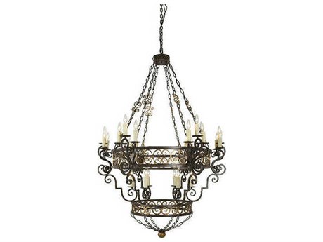 Meyda 24-Light Gold Candelabra Tiered Chandelier
