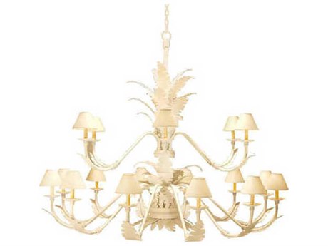 Meyda Tiki 18-Light White Empire Tiered Chandelier