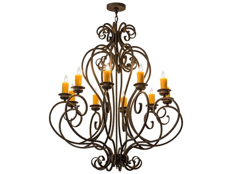 Meyda Fernando 10-Light Brown Candelabra Chandelier