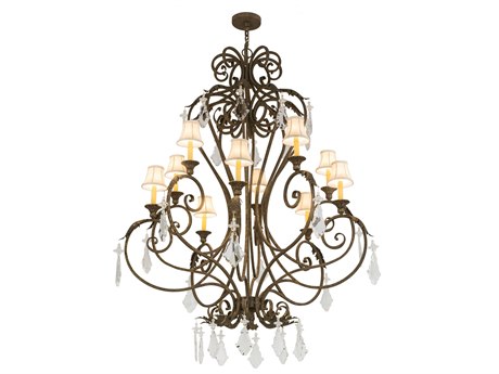 Meyda Josephine 10-Light Brown Crystal Glass Empire Tiered Chandelier