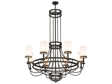 Meyda 8-Light Bronze Cylinder Chandelier