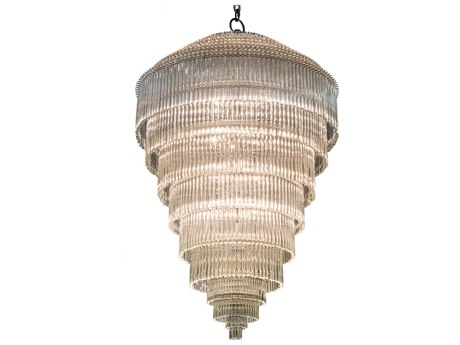 Meyda Marquee 24-Light Silver Glass Tiered Chandelier