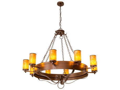 Meyda Parnella 60-Light Bronze Glass Cylinder Chandelier