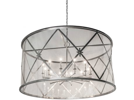 Meyda Penelope 12-Light Chrome Glass Candelabra Drum Chandelier
