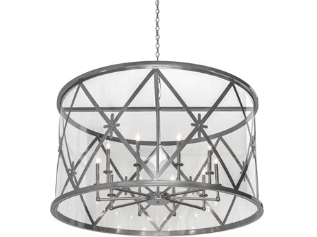 Meyda Penelope 10-Light Chrome Glass Candelabra Drum Chandelier