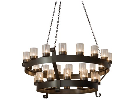 Meyda 30-Light Brown Glass Cylinder Chandelier