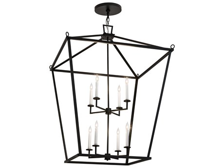 Meyda Kitzi 8-Light Black Glass Candelabra Chandelier