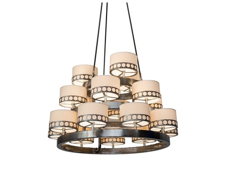Meyda Cilindro 18-Light Steel Glass Drum Chandelier