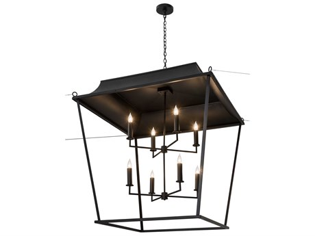 Meyda Bastille 8-Light Black Glass Chandelier