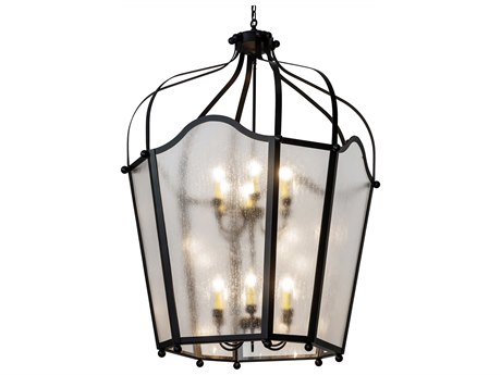 Meyda Citadel 12-Light Black Glass Tiered Chandelier
