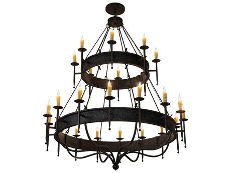 Meyda Gina 24-Light Black Glass Candelabra Chandelier