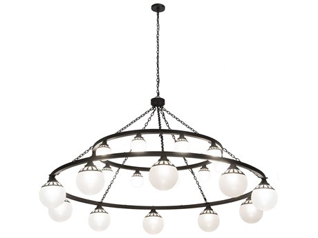 Meyda Bola 20-Light Black Glass Globe Tiered Chandelier