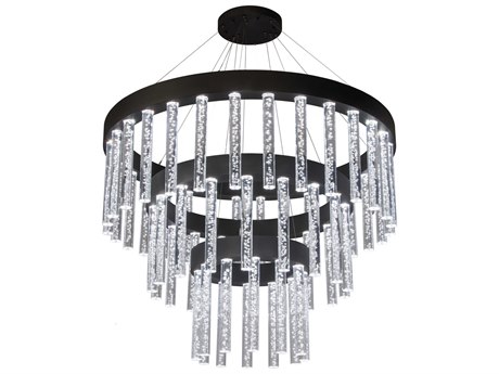 Meyda Aquagen Led Gray Crystal Glass Tiered Chandelier