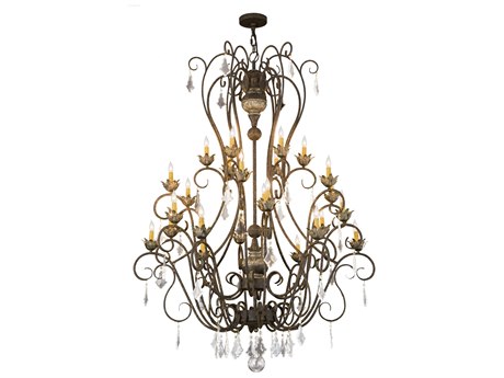 Meyda Felicia 24-Light Black Crystal Glass Candelabra Chandelier