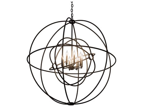 Meyda Atom Enerjisi 8-Light Black Candelabra Geometric Chandelier