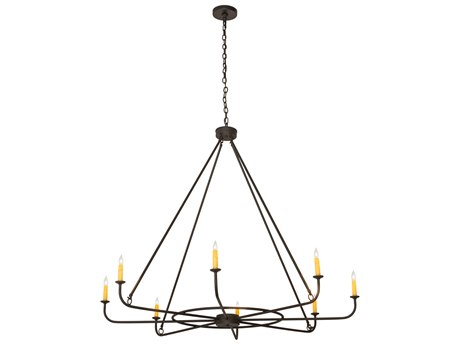 Meyda 8-Light Black Glass Candelabra Chandelier