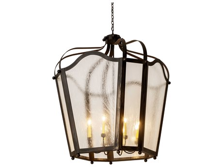 Meyda Citadel 8-Light Black Glass Candelabra Chandelier