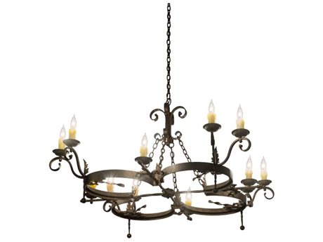 Meyda Andorra 12-Light Brown Glass Candelabra Chandelier