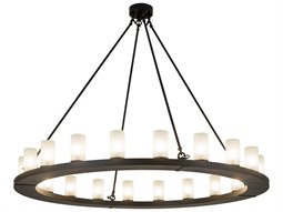 Meyda Tuscan Vineyard 12-Light Black Glass Round Chandelier