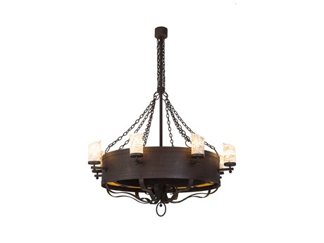Meyda Parnella 6 18 led Brown Glass Cylinder Chandelier
