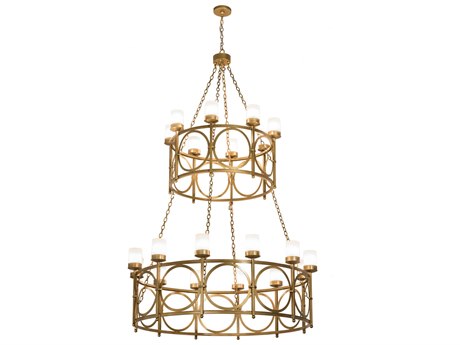 Meyda Porta 20-Light Gold Glass Drum Chandelier