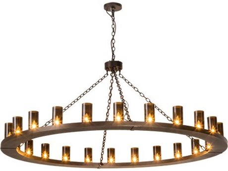 Meyda Loxley 24-Light Bronze Cylinder Round Chandelier